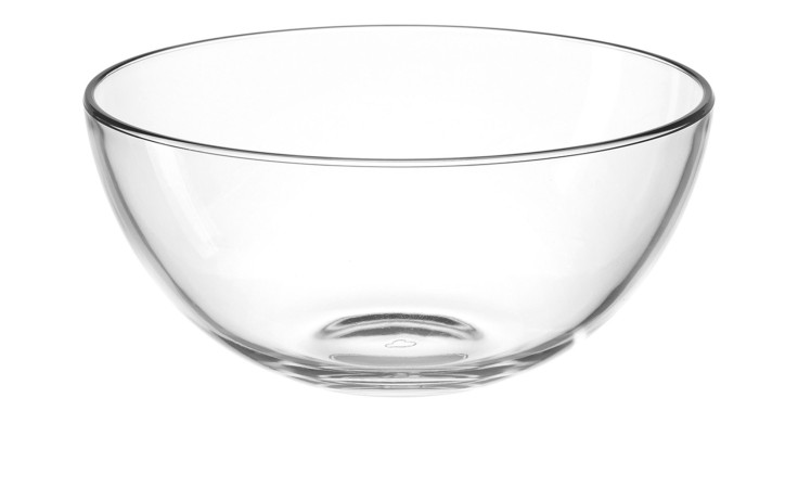 Die Glasschale Leonardo Schale Cucina 21,5 cm steht leer vor einem klaren weißen Hintergrund.