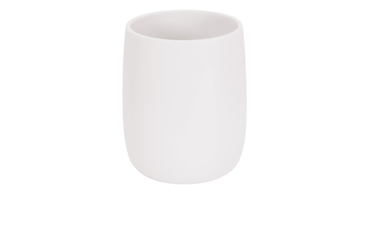 Der Zahnputzbecher Bonny von Kleine Wolke: weiß, zylindrisch, matt-ideal als Deko oder Zubehör.