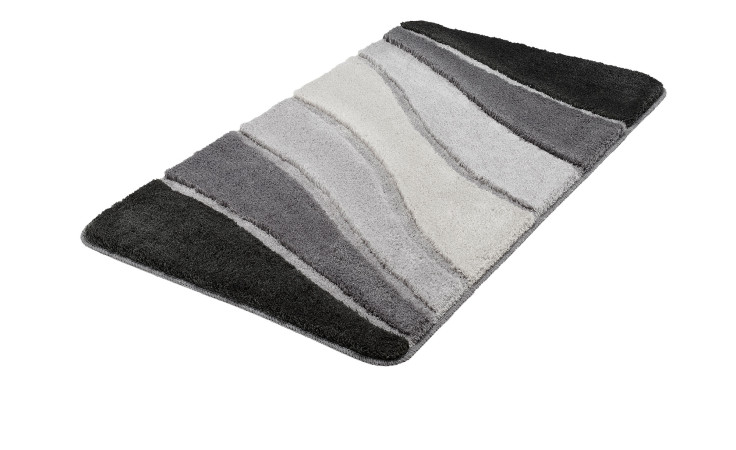 Badteppich Ocean 70 x 120 cm in Grau/Schwarz von Kleine Wolke - moderne Synthetikfaser für jedes Zimmer.