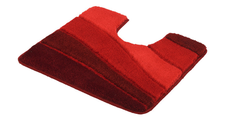Kleine Wolke WC-Vorleger Ocean, 55x50 cm, Synthetikfaser, U-förmig, rot & weinrot - passt um den WC-Sockel.