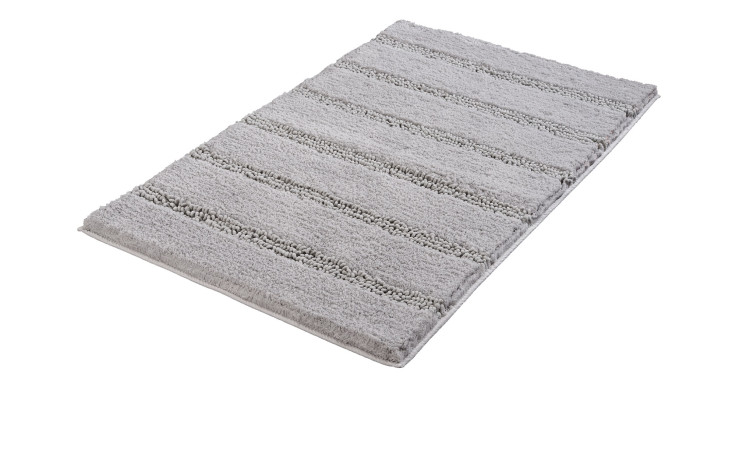 Grauer Badteppich Monrovia in der Größe 60 x 100 cm. 
