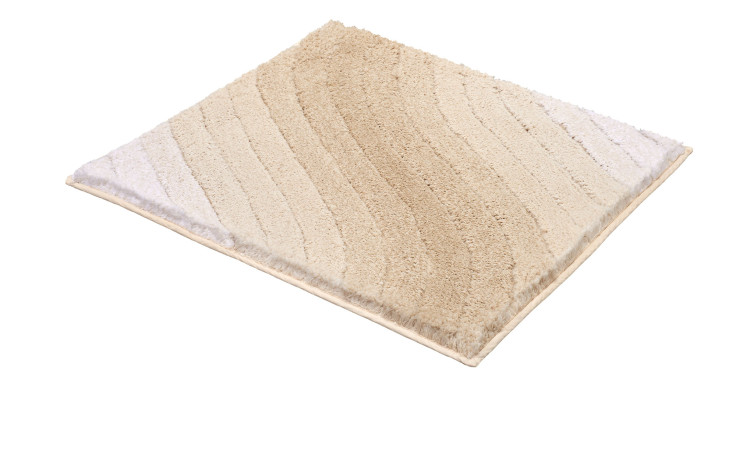 Badteppich Tender in mit einem Beigen Farbverlauf in der Größe von ca. 60 x 60 cm. 