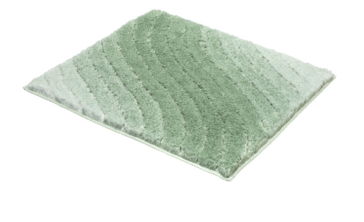 Badteppich Tender in der Farbe Schilf, mit einem angenehmen Grünen Farbverlauf. Der Teppich hat eine Größe von ca. 60 x 60 cm. 