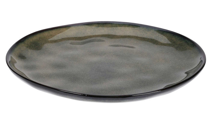 Ein dunkler, runder Dessertteller 20 cm in Braun mit einer leicht glänzenden Oberfläche - ideal für Dekoration oder stilvolles Zubehör.