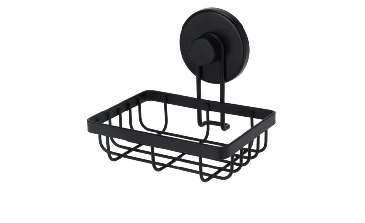 Seifenschale aus Metall, rechteckig, Wandmontage mit Saugnapf - stilvolles Zubehör oder Dekoration.