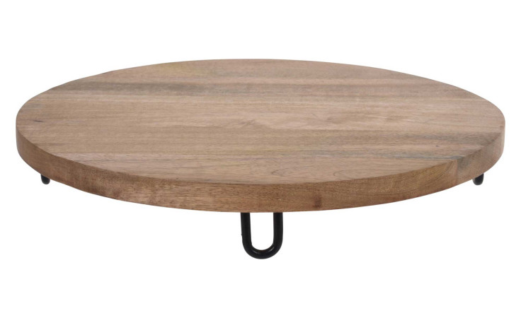 Serviertablett 39 x 6 cm mit schwarzen Metallbeinen-ideal als stilvolle Dekoration oder praktisches Zubehör für Ihren Tisch.