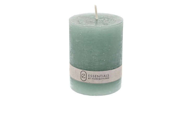 Kerze 6 x 8 cm in Grün mit weißem Docht - ideal als grüne Deko oder Zubehör für deine runde Vase.