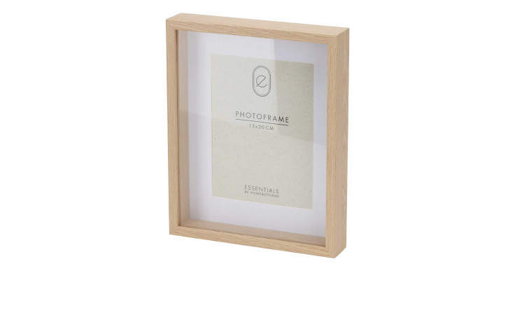 Bilderrahmen 23 x 28,5 cm in hellem Holz mit weißem Passepartout-ideale Deko für jeden Raum. Inklusive Musterpapiereinlage.