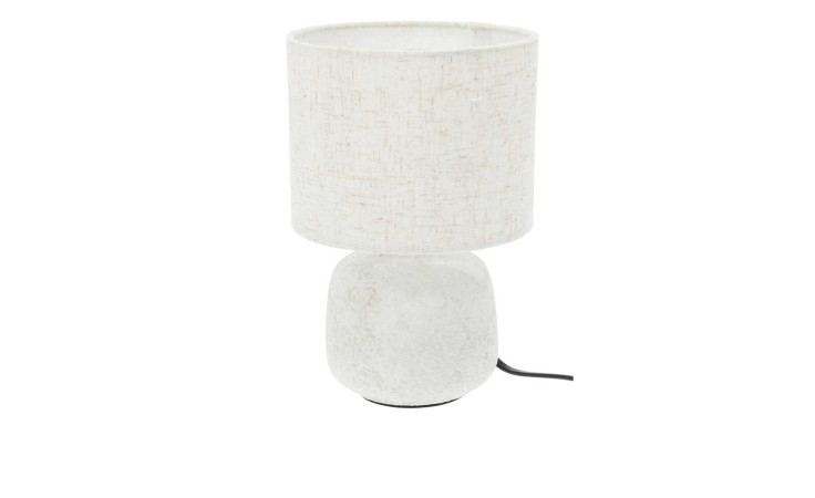 Tischleuchte 12,5 cm mit Keramikfuß und Struktur-Lampenschirm - stilvolles Zubehör für jeden Raum.