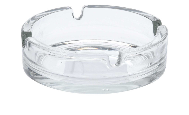Aschenbecher 10 x 3,5 cm - transparenter Glas-Aschenbecher mit drei Kerben, ideal als Dekoration.