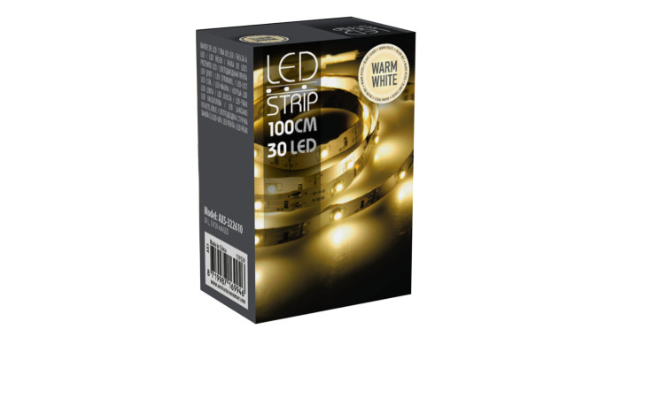 Der LED-Strip 1 m, schwarze Box, 30 warmweiße LEDs, ist perfektes Zubehör für stilvolle Dekoration.
