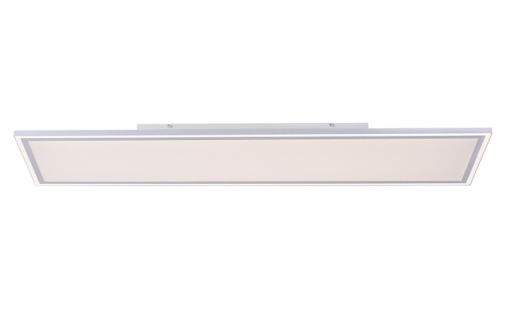 Rechteckige LED-Deckenleuchte Einfassung von Leuchten Direkt in Weiß, Kunststoff, inkl. Leuchtmittel, von unten gesehen.