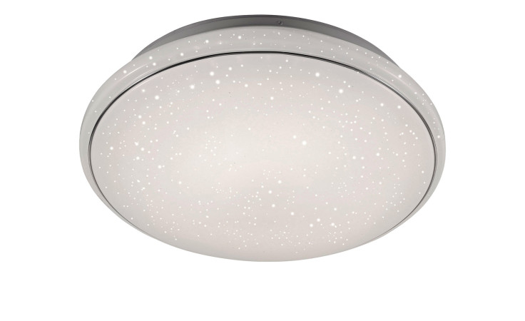 LED-Deckenleuchte Jupiter von Leuchten Direkt in Weiß mit sternenförmigen Punkten für eine himmlische Atmosphäre.