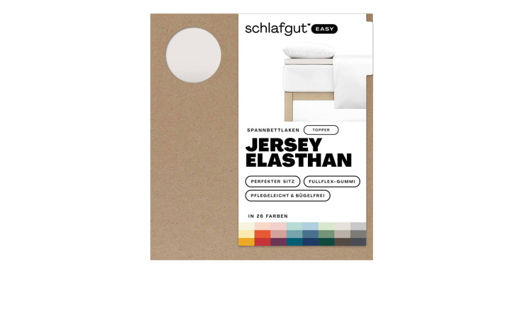 Verpackung für Jersey Spanntuch Braun, 220 cm, mit Stoffmuster und Farboptionen siehe unten.