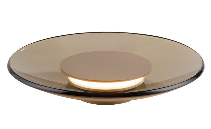 Die Paul Neuhaus LED-Tischleuchte Pure Moon ist eine moderne, runde Bronze-Tischleuchte mit integriertem Leuchtmittel.