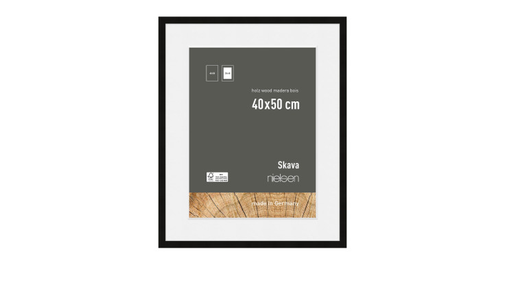 Holz-Bilderrahmen Skava 40 x 50 cm in schwarz.