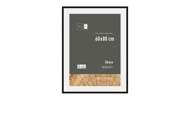 Holz-Bilderrahmen Skava 60 x 80 cm in schwarz.