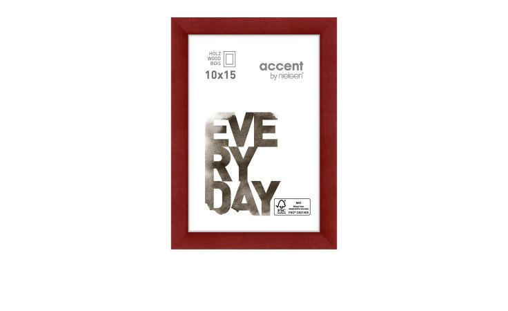 Holz-Bilderrahmen Zoom 10 x 15 cm in rot.