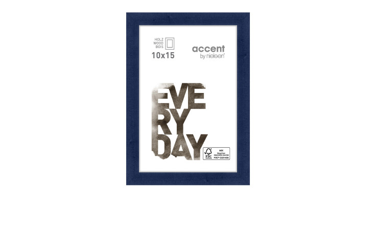 Holz-Bilderrahmen Zoom 10 x 15 cm in dunkelblau.