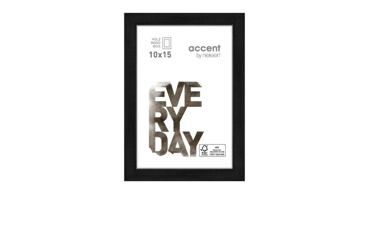 Holz-Bilderrahmen Zoom 10 x 15 cm in schwarz.