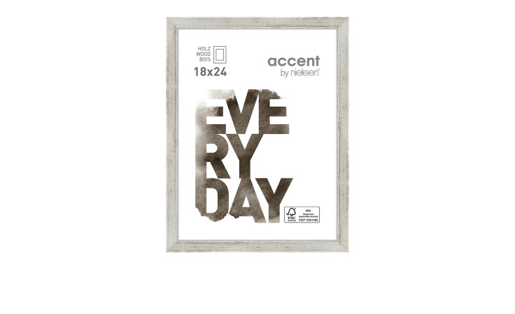 Holz-Bilderrahmen Zoom 18 x 24 cm in in silber.