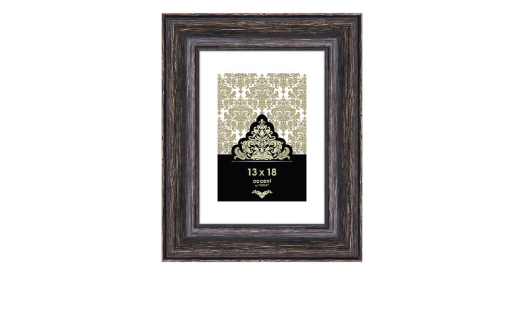 Bilderrahmen Vintage 13 x 18 cm mit einem schwarzen Holzbilderrrahmen und transparentem Glas.