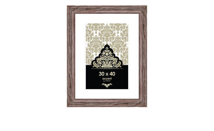 Bilderrahmen Vintage 30 x 40 cm in braun mit einem Holzrahmen und transparentem Glas.