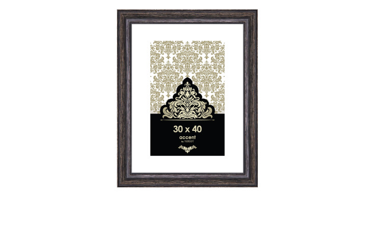 Bilderrahmen Vintage 30 x 40 cm mit einem schwarzen Holzrahmen und transparentem Glas.