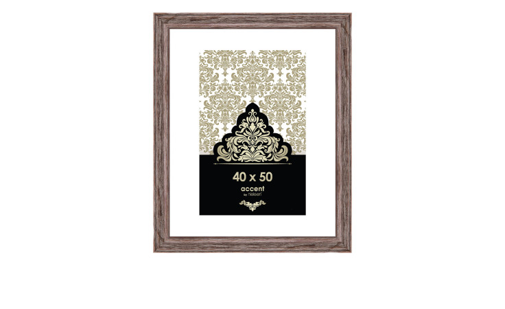 Bilderrahmen Vintage 40 x 50 cm in braun mit einem Holzrahmen und transparentem Glas.