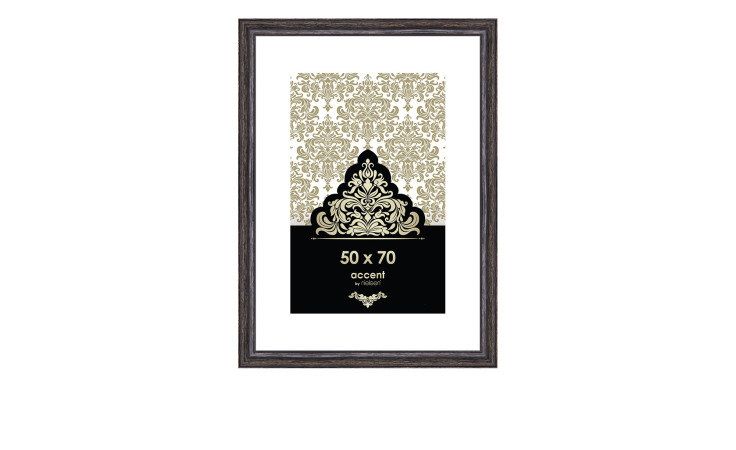 Bilderrahmen Vintage 50 x 70 cm in schwarz mit einem Holzrahmen und transparentem Glas.