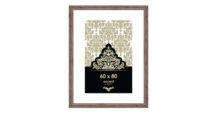 Bilderrahmen Vintage 60 x 80 cm in braun mit einem Holzrahmen und transparentem Glas.