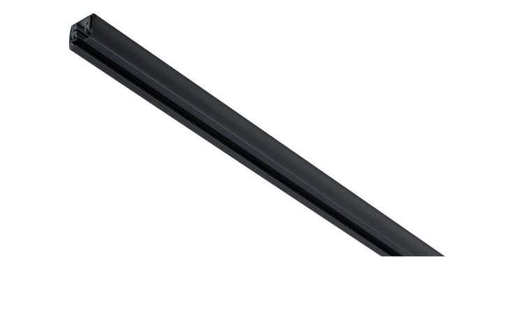 Schiene URail 100 cm, schwarz, rechteckig und diagonal auf weißem Hintergrund zu sehen.