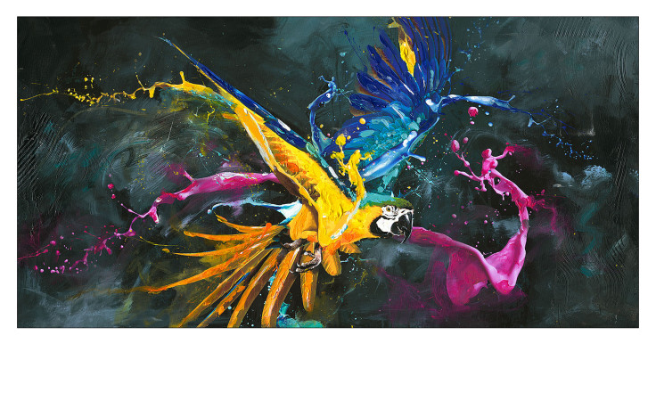 Handpainting 60 x 120 cm, Papagei