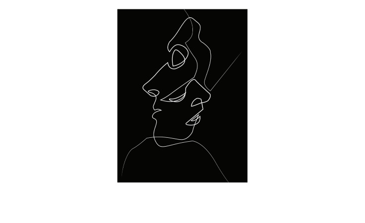 Glasbild Face Lines 60 x 80 cm, Fineline, Gesichter