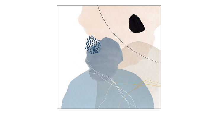Glasbild Line and Shapes 50 x 50 cm, abstrakte Kunst