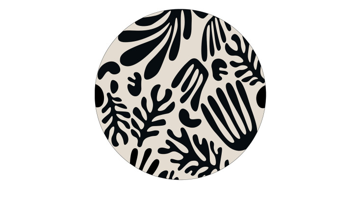 Glasbild Figures and Lines 50 cm, abstrakte Kunst