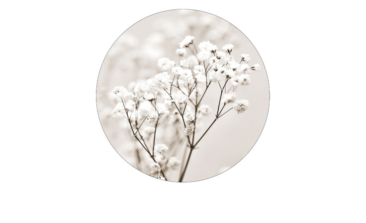 Glas-Art 30 cm, weiße Blumen