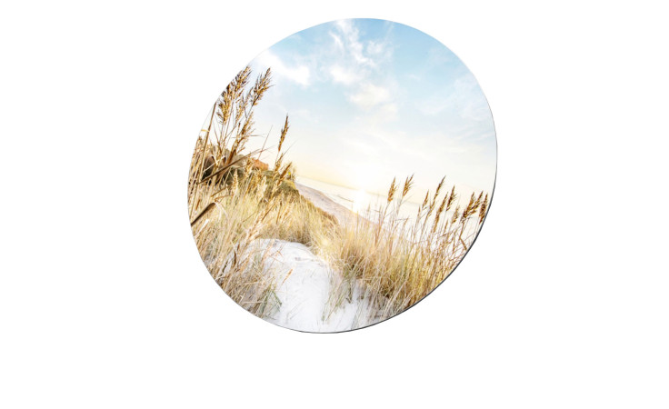 Glasbild Wilder Strand mit 20 cm Durchmesser. Glasbild mit dem Thema - Strand.