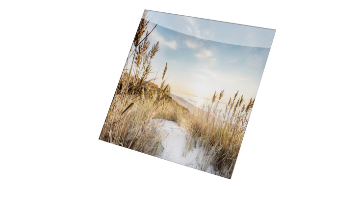 Glasbild Wilder Strand 20 x 20 cm. Glasbild mit dem Thema - Strand und Meer.