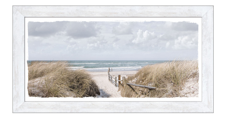 Rahmenbild Way to Beach 69 x 129 cm, Strandlandschaft