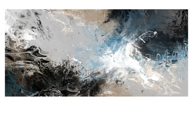 Alubild Abstract Black & Blue von Pro-Art, 100x200 cm - wirbelnde Muster und rauchige Texturen, ideal für moderne Einrichtungen.