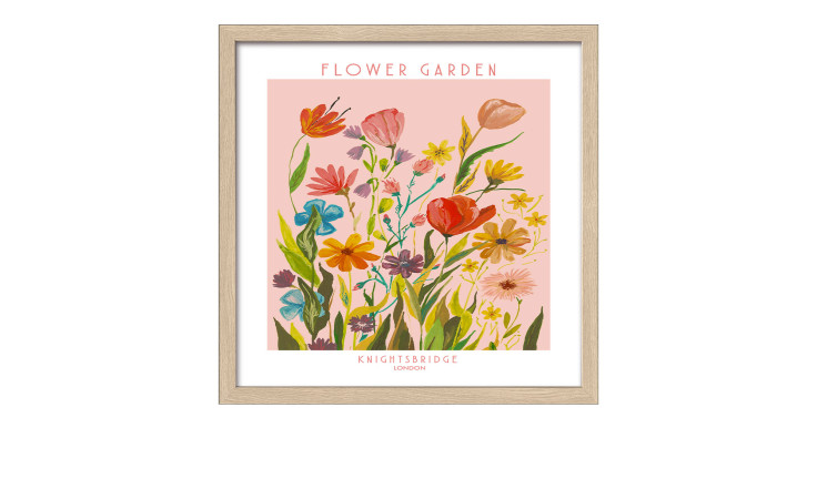 Pro-Art Rahmenbild Flower Market, 33x33 cm, mehrfarbig, Blütenmotiv, pinker Hintergrund.