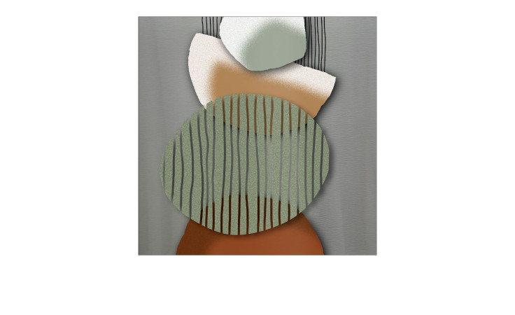 Pro-Art Alubild Abstract In and Out 50x50cm: mehrfarbige Formen, schwarze Linien-ideal für moderne Metalldekorationen.