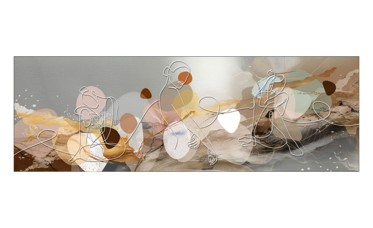 Verleihen Sie Ihrem Raum ein modernes Flair mit dem Alubild Line Art Woman 50 x 150 cm-stylish mehrfarbig Wanddeko von Pro-Art.