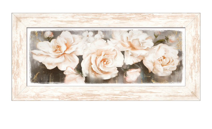 Rahmenbild Watercolor Flowers von Pro-Art, 30x80 cm, zartes Blumenmotiv auf Holzwerkstoff in Rosa, Weiß & Grün.