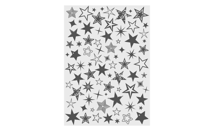 Schwarze und weiße Sterne in verschiedenen Größen zieren den hellen Hintergrund des Geschirrtuchs 50 x 70 cm Sterne.