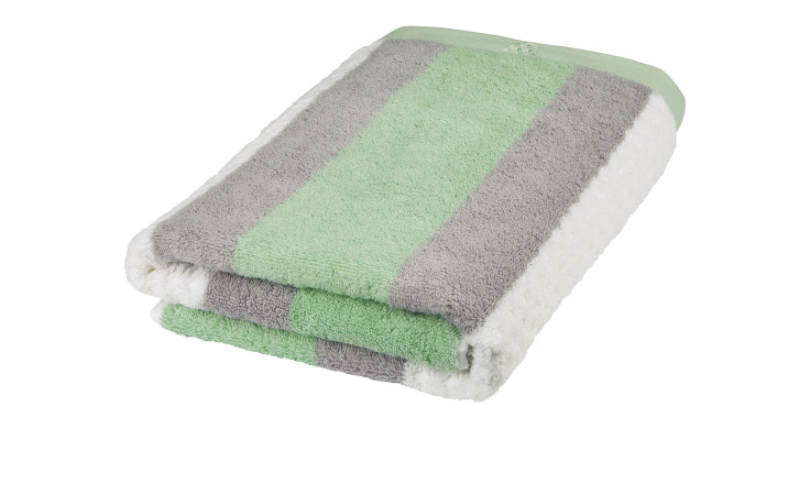 Duschtuch Harmony 70 x 140 cm in salbeigrün mit Streifen.