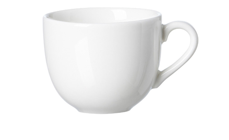 Die Ritzenhoff & Breker Kaffeetasse Skagen 220 ml ist mit Henkel vor einem sauberen weißen Hintergrund abgebildet.