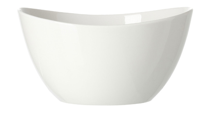 Eine schlichte, ovale Schale Blanca 10,5 cm von Ritzenhoff & Breker auf weißem Grund.