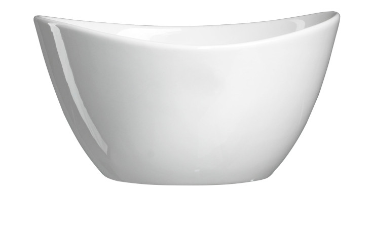 Die Ritzenhoff & Breker Schale Blanca 19 cm ist eine moderne weiße Porzellanschale mit glatter, glänzender Oberfläche.